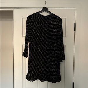Ganni Black Dress with Gold Accents